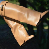 Stylish Faux Leather Hidden Heel Tall Boots Oshnow
